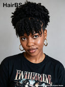Full Lace wig Pre-styled black Braided wig with bangs