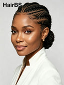 Full Lace wig braided hairstyle with bun for black woman