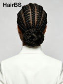 Full Lace wig braided hairstyle with bun for black woman