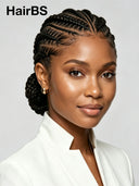 Full Lace wig braided hairstyle with bun for black woman