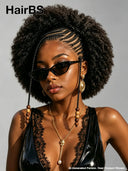 Full Lace wig Hand-braided hair style afro curly