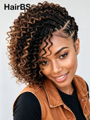 Full Lace wig brown highlight curly With Braided wig 