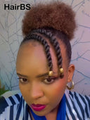 Full Lace wig With Braided afro brown