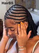Full Lace wig Updo With Braided afro black lace Pre-cut