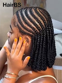 Full Lace wig Updo With Braided afro black lace Pre-cut