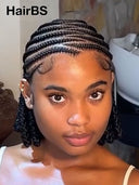 Full Lace wig Updo With Braided afro black lace Pre-cut