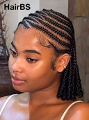 Full Lace wig Updo With Braided afro black lace Pre-cut