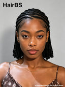 Full Lace wig Updo With Braided afro black lace Pre-cut