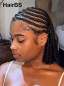 Full Lace wig Updo With Braided afro black lace Pre-cut