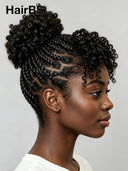 Full Lace wig Pre-styled Updo With Braided curly wave