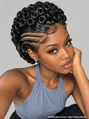 Full Lace Braided pre-styled wig bouncy wave