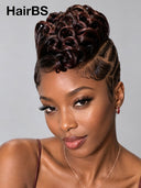 Full Lace wig Braided Pixie Wig wavy Brown