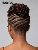 Full Lace wig Braided Pixie Wig wavy Brown