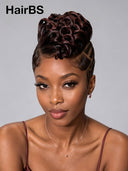 Full Lace wig Braided Pixie Wig wavy Brown