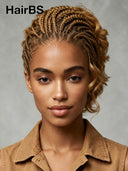 Full Lace wig honey wavy With Braided wig