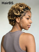 Full Lace wig Braided Pixie Wig afro honey