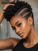 Full Lace Pre-styled Updo With Braided for black woman