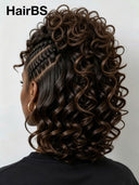 Full Lace wig brown Pre-styled Updo With Braided