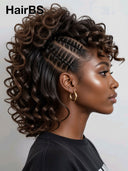 Full Lace wig brown Pre-styled Updo With Braided