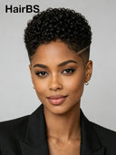 Full lace wig Pixie Cut curly wave for black woman