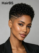 Full lace wig Pixie Cut curly wave for black woman