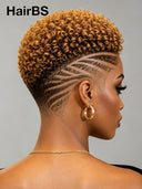 Full lace wig Pixie Cut honey 100% Human Hair