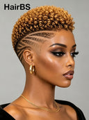 Full lace wig Pixie Cut honey 100% Human Hair