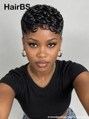 Full lace pixie cut wig finger wave for black women