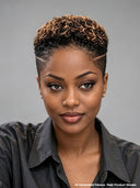 Full lace pixie cut wig honey highlight 