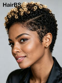 Easy to go lace pre-cut Full lace wig Pixie afro honey highlight