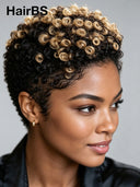 Easy to go lace pre-cut Full lace wig Pixie afro honey highlight