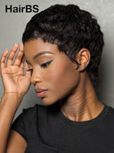Full lace wig pixie black quick weave 100% Human Hair