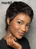 Full lace wig pixie black quick weave 100% Human Hair