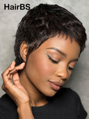 Full lace wig pixie black quick weave 100% Human Hair
