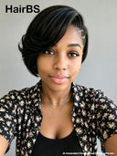 Full lace wig pixie cut black