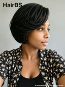 Full lace wig pixie cut black