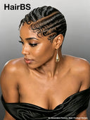Full lace pixie cut wig side part water wave black