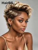 Full lace wig pixie cut Trim custom colors for black woman