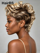 Full lace wig pixie cut Trim custom colors for black woman