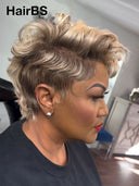 Full lace wig pixie cut Trim custom colors for black woman