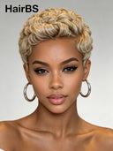 Full lace wig pixie cut finger wave for black woman