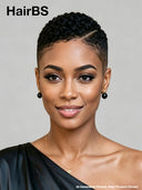 Full lace pixie cut wig short curly wave side part