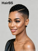 Full lace pixie cut wig short curly wave side part