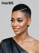 Full lace pixie cut wig short curly wave side part