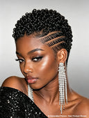 Full lace pixie wig bouncy curly black