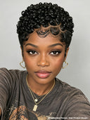 Full lace pixie wig bouncy curly for black women