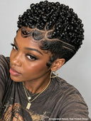 Full lace pixie wig bouncy curly for black women