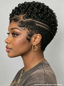 Full lace pixie wig bouncy curly for black women