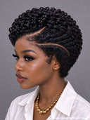Full lace pixie wig Black Super Curly Hair