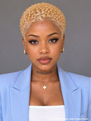 Full lace pixie cut wig blonde afro 
